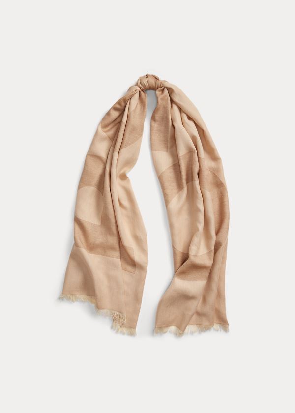 Women's Polo Ralph Lauren Fringe Cotton Scarf | 423768KEM